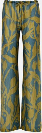 Dries Van Noten Pantaloni Pachas regular in seta con stampa