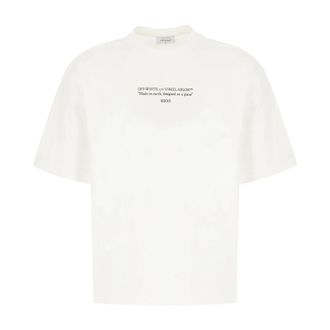 Off-white T-Shirts, male, White, Size: L Logo T-shirt