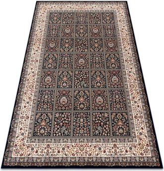 RugsX Rugsx - Alfombra Nain Flores, Marco 1181/51011 Azul Oscuro / Beige Blue 200x300 Cm