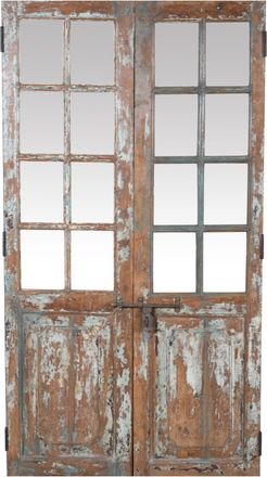 Biscottini International Puerta De Madera Maciza Y Hierro Para Interior O Exterior, Antigua Y Medieval, Con Cristal