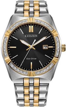 Citizen Corso Eco-Drive Diamond Two-Tone Bracelet Watch, 40mm in Two Tone at Nordstrom Rack
