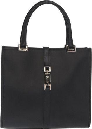 Gucci Vintage Jackie Handbag Leather Black Leather Handbag (Pre-Owned)