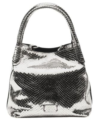 Frances Valentine Teeny Sweet Pea Metallic Snake-Embossed Leather Tote