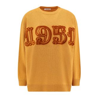Max Mara Round-neck Truien - Dames - Ronde hals truien - Geel - S - Truien & Vesten