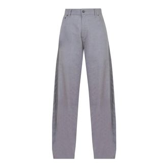 Jucca Dames, Broeken, Grijs, Maat: M Linnen