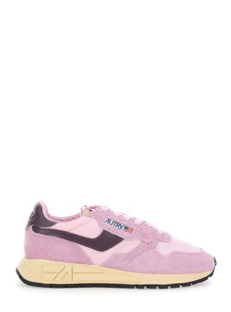 Autry Pink Logo Reelwind Sneakers