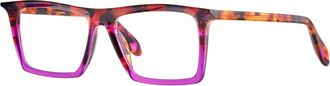 Theo Alba 008 Brown Dalmatian+Transparent Purple - unisex - Brillen - Bruin - 54 MM - Accessoires