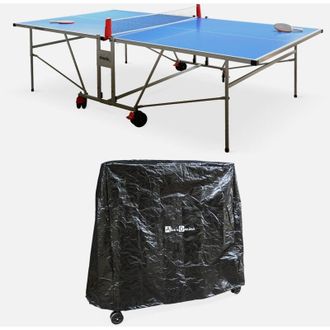 Sweeek Tavolo da ping pong per esterni 274cm con 2 racchette e 3 palline + copertura in PVC