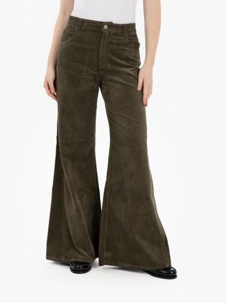 Kaos Pantaloni a palazzo in velluto militare