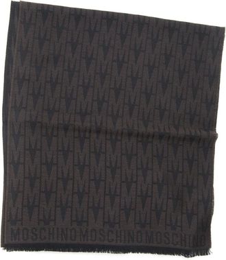 Moschino Logo Bicolored Wollen Sjaal - Heren - Wintersjaals - Bruin - ONE Size - Wol - Accessoires