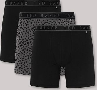 Ted Baker Mens Ted Baker Ted Baker 3-Pack Cotton Boxer Briefs Mens Boxer Briefs Black Bolt On/Brush Strokes/Black - Size: 32/30/31