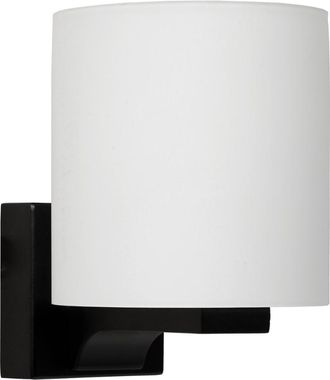 Lucide Aplique de ba&ntilde;o en vidrio negro y blanco 14cm