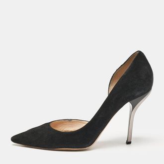 Jimmy Choo London Black Suede Dorsay Pumps