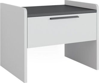 Vicco Banco de comedor Roman, Blanco/antracita, 53.5 x 41.1 cm con 1 cajón, Vicco