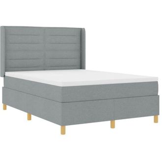 vidaXL Cama Con Somier Con Colch&oacute;n Gris Claro 140 X 200 Cm Tela Vidaxl