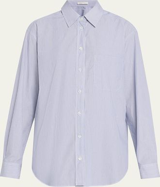 The Row Gavina Striped Cotton Button-Down Shirt