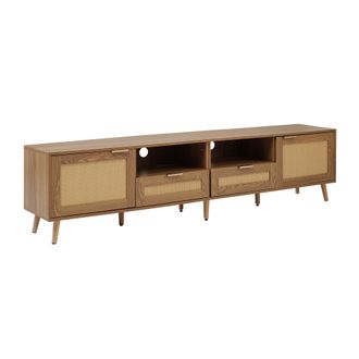 STILVORA Mueble Tv Con 2 Puertas Y 2 Cajones Y Patas Ajustables, Estilo Rat&aacute;n, Para Sal&oacute;n, En Tablero, 200 &times; 37 &times; 49 Cm