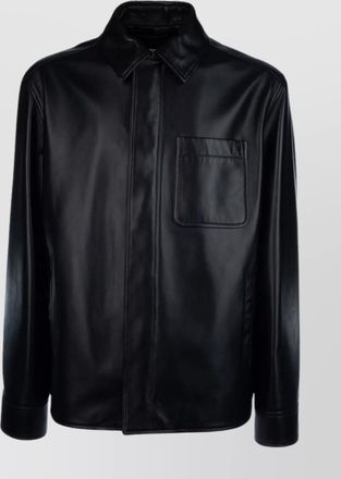 Loewe leather jackets collared front pocket