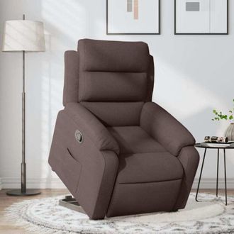 vidaXL Vidaxl - Sill&oacute;n Reclinable Elevable Tela Marr&oacute;n Oscuro
