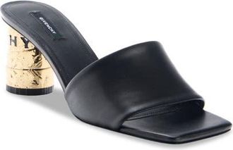 Givenchy Logo Heel Sandal in Black at Nordstrom, Size 11Us