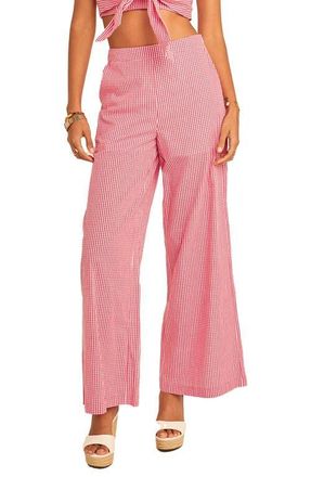 English Factory Check Wide Leg Pants in Red at Nordstrom, Size X-Small