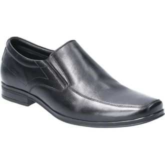 Hush Puppies Mens Billy Slip On Light Leather Loafer Shoes - Black - Size UK 12