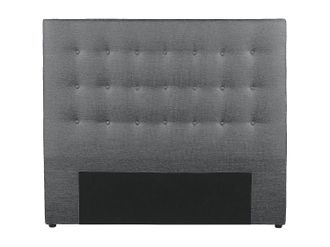 Vente-Unique Cabecero capiton&eacute; FRANCESCO - 160 cm - Tela - Gris