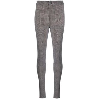 Saint Laurent Skinny Trousers, female, Multicolor, L, Prince-of-Wales Checked Skinny Trousers