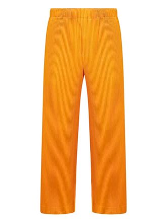Homme Pliss&eacute; Issey Miyake pleated straight-leg trousers - Orange