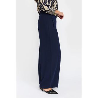2-Biz Ofelia Wide Broeken - Dames - Wijde Broeken - Blauw - M - Polyester - Broeken