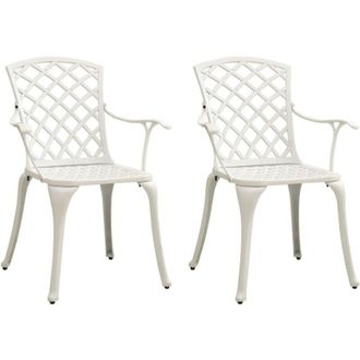 vidaXL vidaXL Garden Chairs 2 pcs Cast Aluminium White