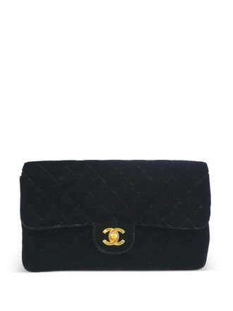 Chanel 1995 velvet flap backpack - Black