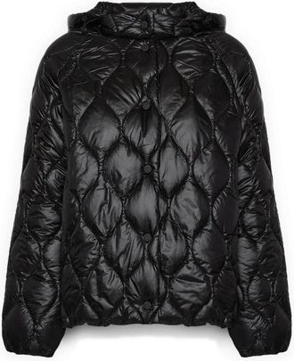 Elena Miro Lichtgewicht Gewatteerd Nylon Donsjack - Dames - Gewatteerde jassen - Zwart - 2XL - Nylon - Jassen