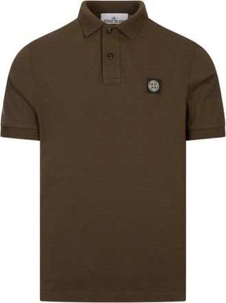 Stone Island Polo Shirt Korte Mouw Slim FIT - Heren - Polos - Bruin - S - Katoen - Tops
