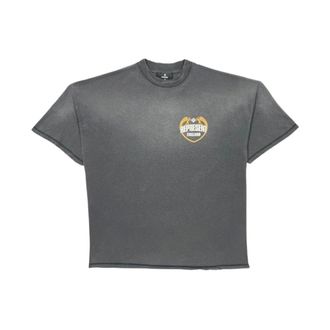 Represent T-Shirts, male, Black, Size: XL Graphic Print Black Crew Neck T-shirt