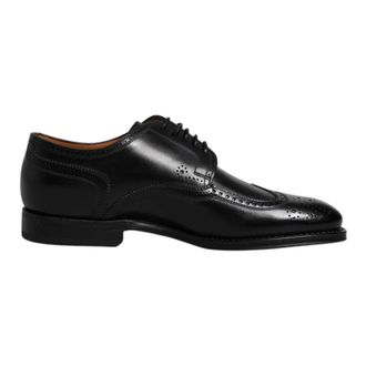 Dolce & Gabbana Formal Derby Wingtip Schoenen - Heren - Nette schoenen - Zwart - 39 1/2 EU - Leer - Schoenen