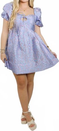 BuddyLove Josie Puff Sleeve Dress In Blue Leopard