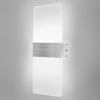 OEM Abcrital - Aplique Led De Pared De 12 W - Iluminaci&oacute;n Blanca Fr&iacute;a De 6500 K - Acr&iacute;lico Y Aluminio - Instalaci&oacute;n R&aacute;pida Para Sala De Estar Y Pasillo
