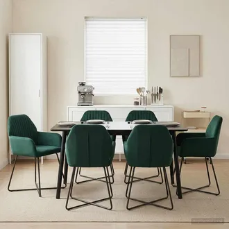 vidaXL Vidaxl Sedie Da Pranzo 4 Pz Velluto Verde Scuro 55 X 50 X 84 Cm