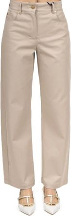 Max Mara Wijde broek - Dames - Wijde Broeken - Beige - XL - Katoen - Broeken
