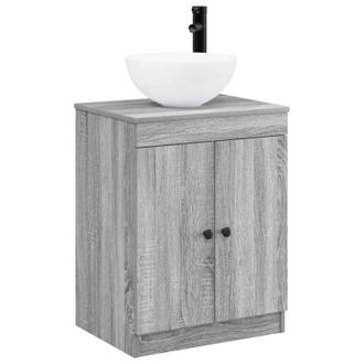 vidaXL Juego De Muebles De Ba&ntilde;o Sonoma Gris Madera De Ingenier&iacute;a Vidaxl