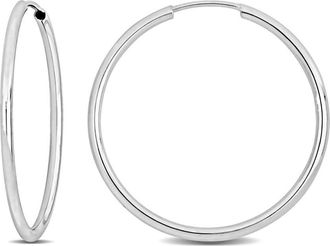 Amour 25mm Hoop Earrings in 14K White Gold