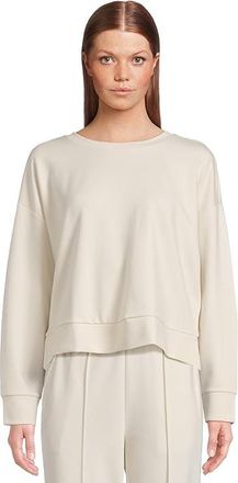 Eileen Fisher Round Neck Boxy Top Womens Clothing Almond : SM, Elastane/Polyamide/Tencel