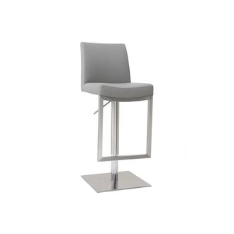 Miliboo Miliboo - Taburete De Bar Dise&ntilde;o Contempor&aacute;neo - Metal Y Pu Gris - Kyle