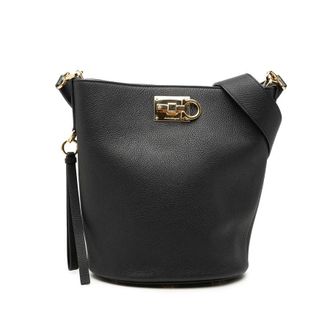 Ferragamo Pre-owned Ferragamo Grained Calfskin Studio Bucket Bag Ladies BDVERTFBZEK0UQS7