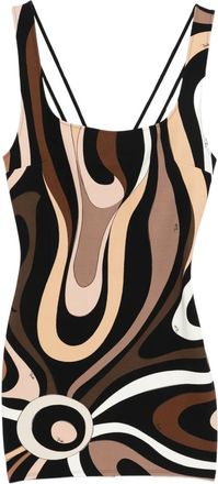 Pucci Abito midi con scollo quadrato - Nero