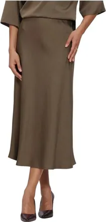 Drykorn Rokken, Dames, Groen, W26, Satijn, URA Midi Rok