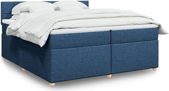 vidaXL Vidaxl - Cama Box Spring Con Colch&oacute;n Tela Azul 200x200 Cm