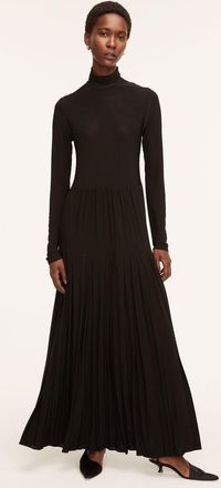 Rebecca Taylor Pleated Knit Mock Neck Dress