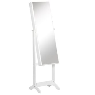 HOMCOM Espejo joyero 46x36.5x151.5 cm blanco